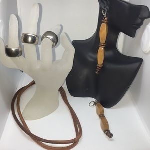Full Leather, wooden, metal set